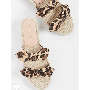 LOEFFLER RANDALL Daisy Two Bow Espadrille Sandals Leopard 38/7